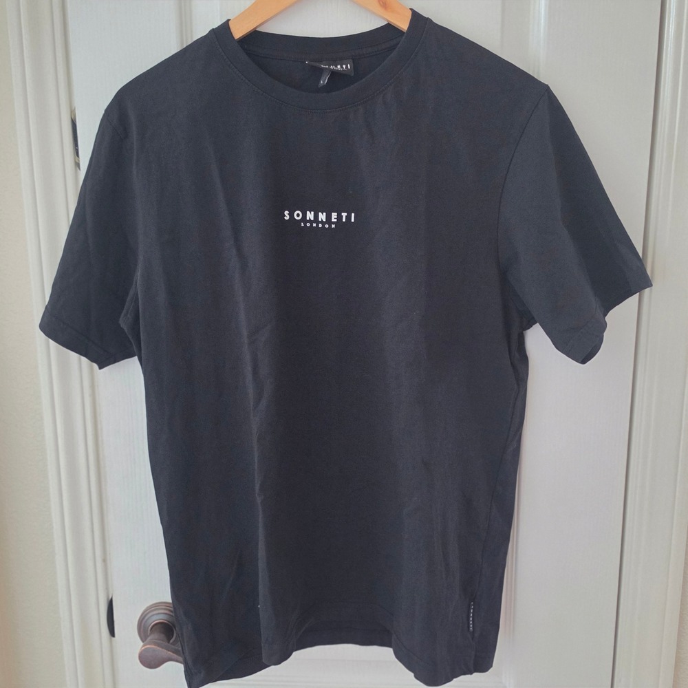 Sonneti London Black Logo Graphic T-Shirt Size Large